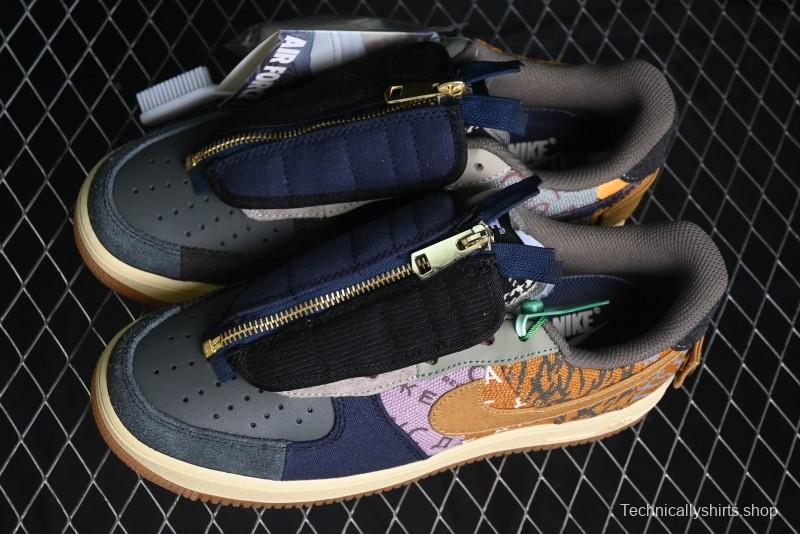Nike Travis Scott x Air Force 1 Low Casual Sneakers with Full-Length Air Cushion - CN2405-900