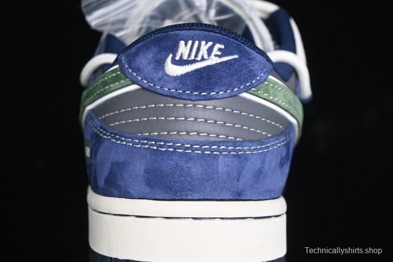 Nike SB Dunk Low Supreme Collaboration - Double Force Blue Lace-Up Anniversary High-End Custom Low-Top Casual Skate Shoes - XS1186-101