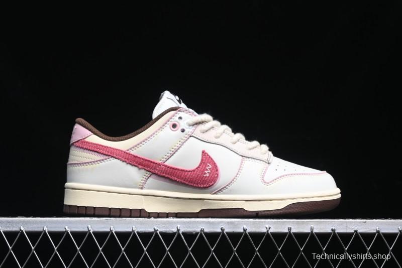 Nike Dunk Low Retro Casual Sneakers in Brown and Sail with Panda Mischief Skyline Theme - DD1503-124