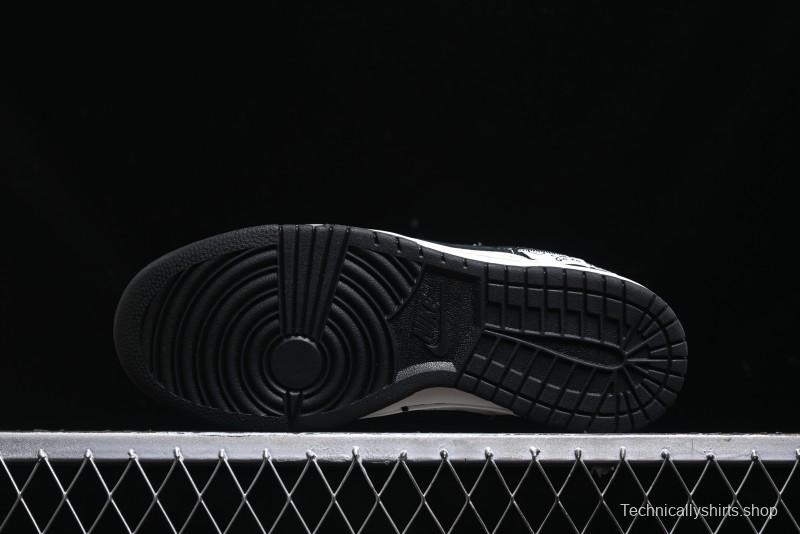 Nike SB Dunk Low Stussy Triple Collaboration - Patchwork Black Swoosh Anniversary Custom Low-Top Casual Skate Shoes - YX5066-222