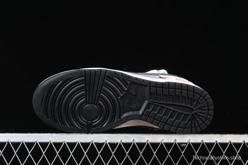 Nike SB Dunk Low Supreme Collaboration - Strap Light Gray Hook Anniversary High-End Custom Low-Top Casual Skate Shoes - YX5066-210