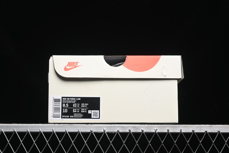 Nike Air Force 1 '07 Low Stussy Collaboration - Light Bone Shadow Low-Top Casual Sneakers - DF0180-008