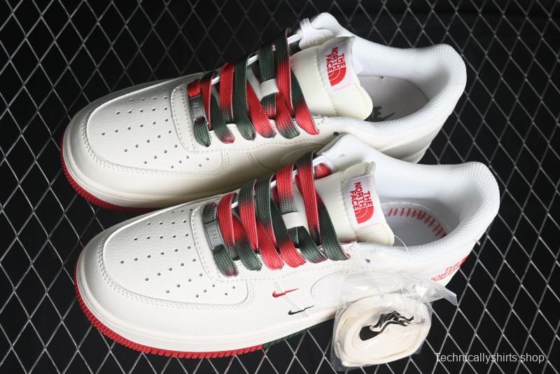 Nike Air Force 1 '07 Low The North Face Collaboration - Beige Red Green Color Block Low-Top Casual Sneakers - XZ6188-011
