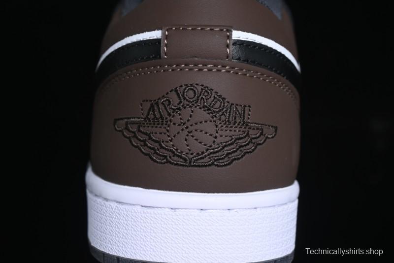 Nike Air Jordan 1 Low AJ1 Retro Casual Sneakers in Black/Brown - 553558-152