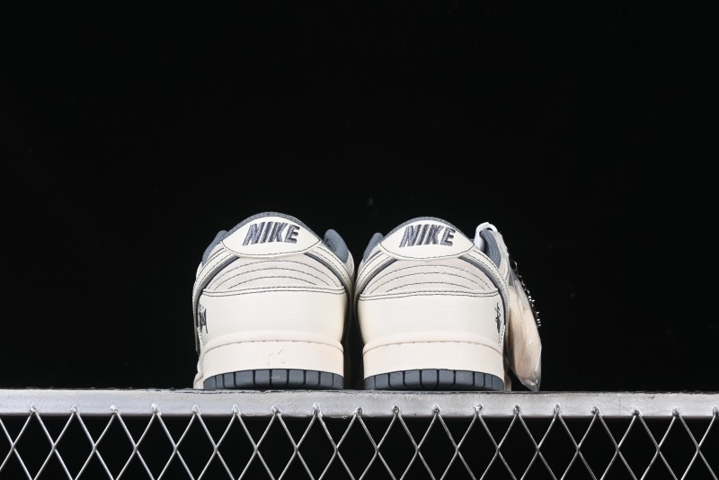 Nike SB Dunk Low Stussy Collaboration - Beige Grey Line Anniversary High-End Custom Low-Top Casual Sneakers - BB7518-007