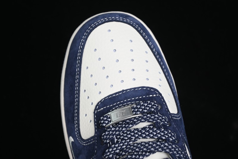 Nike Air Force 1 '07 Low Stussy Collaboration - Navy Red Print Casual Sneakers - XZ6188-350