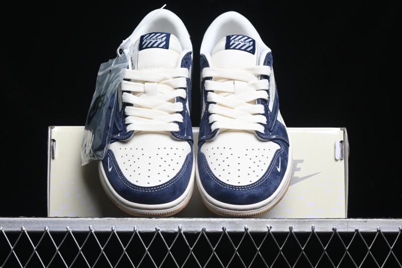Nike Travis Scott x Fragment Design x Air Jordan 1 Low OG SP AJ1 Retro Sneakers - SJ2068-110