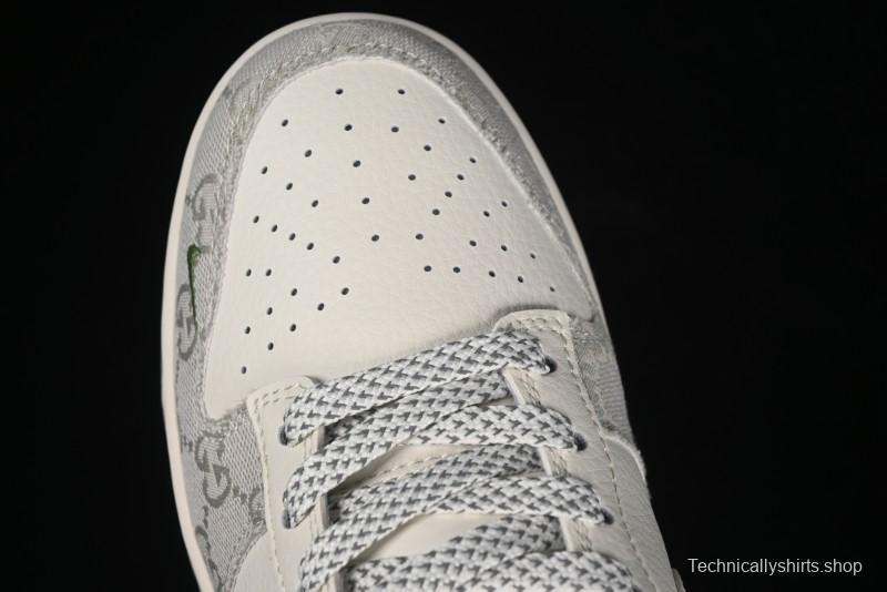 Nike SB Dunk Low Gucci Collaboration - Smoke Green Anniversary High-End Custom Low-Top Casual Skate Shoes - XX2025-389