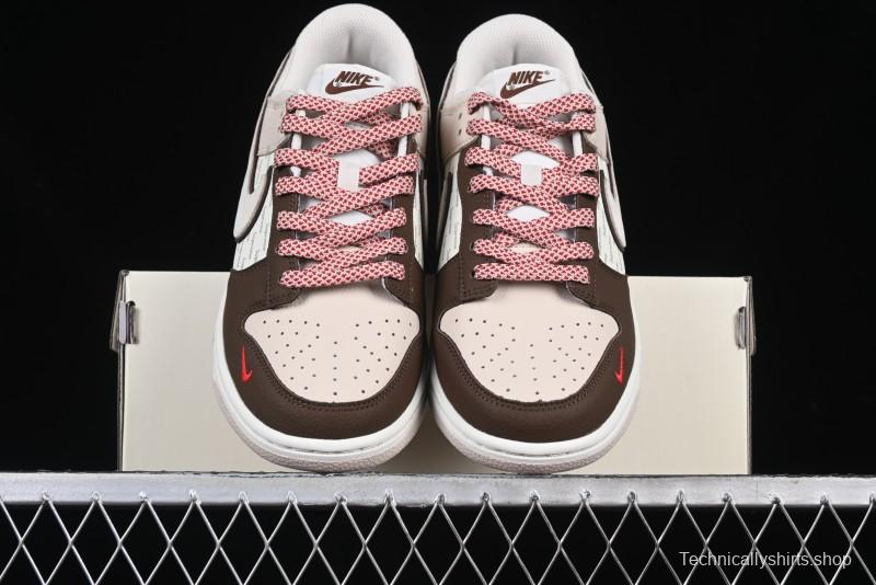 Nike SB Dunk Low Supreme Collaboration Bullet Screen White Check Anniversary High-End Custom Low-Top Casual Skate Shoes - DJ2024-091