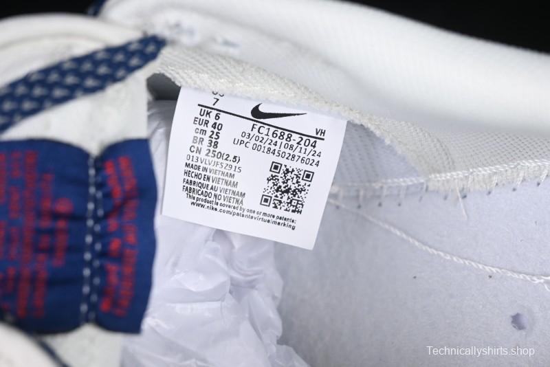 Nike SB Dunk Low Supreme Collaboration - Off-White 3D Navy Swoosh Anniversary Custom Low-Top Casual Sneakers - FC1688-204