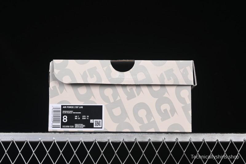 Nike Air Force 1 '07 Low The North Face Collaboration Grey Blue Double Swoosh Casual Sneakers - XS1958-520