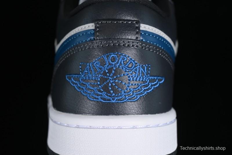 Nike Air Jordan 1 Low AJ1 Black Grey Blue Hook Basketball Shoes - DC0774-040