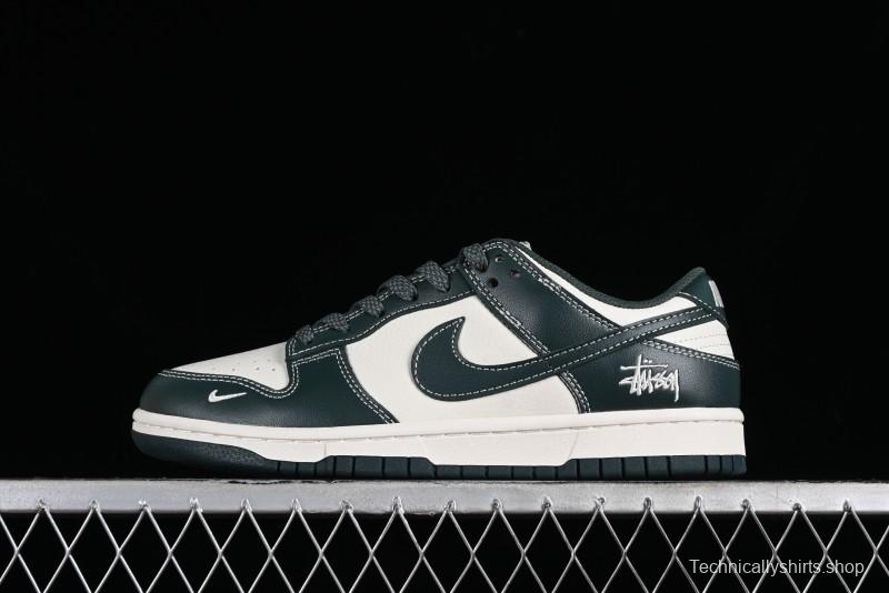 Nike SB Dunk Low Stussy Collaboration - Navy Starry Sky Anniversary Custom Low-Top Casual Skate Shoes - BB9898-003