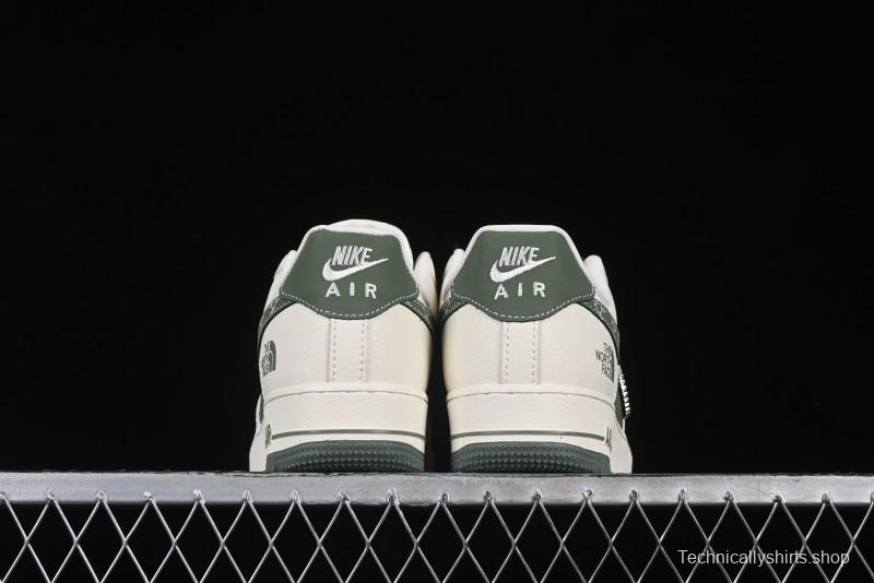Nike Air Force 1 '07 Low The North Face Collaboration Beige Green Mini Swoosh Casual Sneakers - KK1988-043