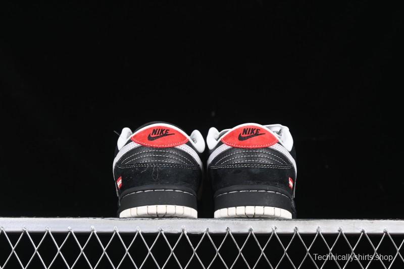 Nike SB Dunk Low Supreme Collaboration Black Grey Swoosh Anniversary Custom Low-Top Casual Skate Shoes - XS1086-011
