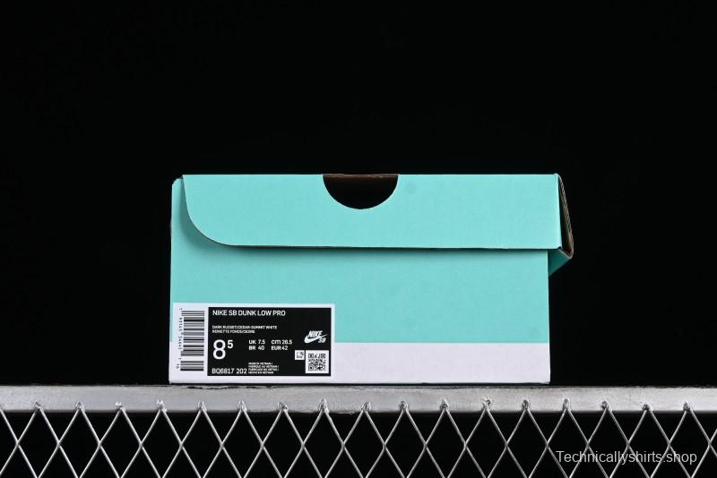 Nike SB Dunk Low Pro Brown Red Colorway SB Low Top Casual Skate Shoes - BQ6817-202