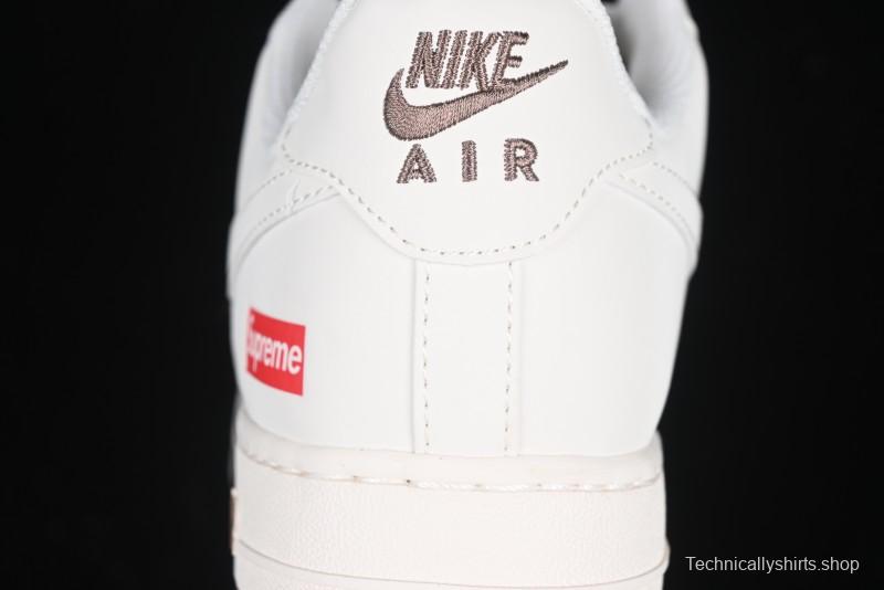 Nike Air Force 1 '07 Low Supreme Collaboration - Beige/Brown Colorway Low-Top Casual Sneakers BB7577-215