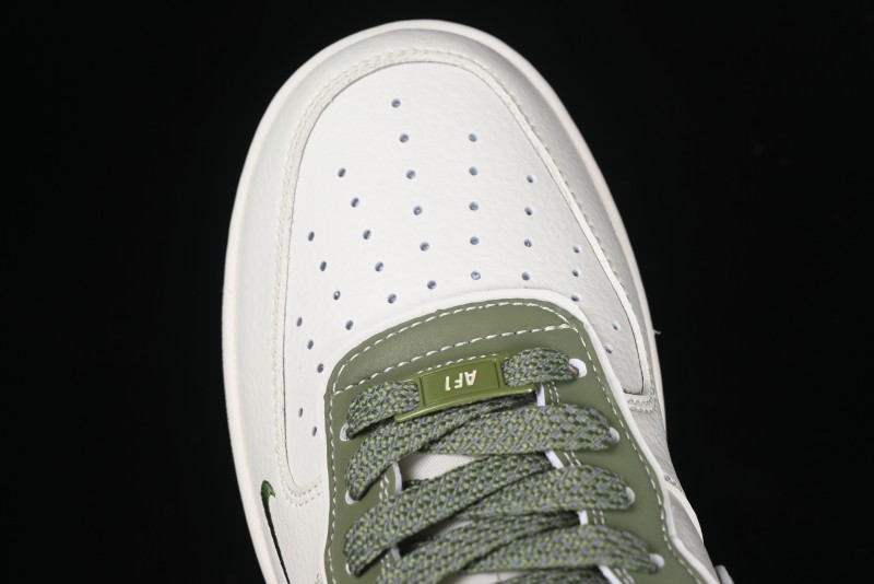 Nike Air Force 1 '07 Low Stone Island x Supreme Collaboration Beige Green Swoosh Low-Top Casual Sneakers - BB1616-301