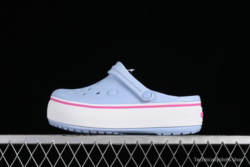 Crocs Crocband Platform Rainbow Comfortable Thick-Soled Clogs - B.D4