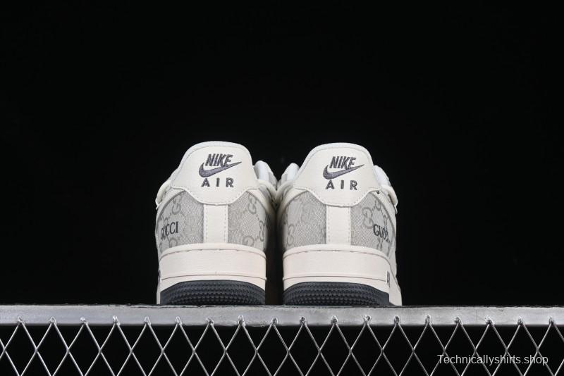Nike Air Force 1 '07 Low Gucci Collaboration Smoke Gray Drawstring Casual Sneakers - SJ1198-105