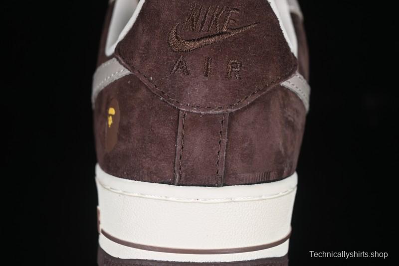 Nike Air Force 1 '07 Low BAPE Collaboration Grey Green Brown Low-Top Casual Sneakers - KK1988-039