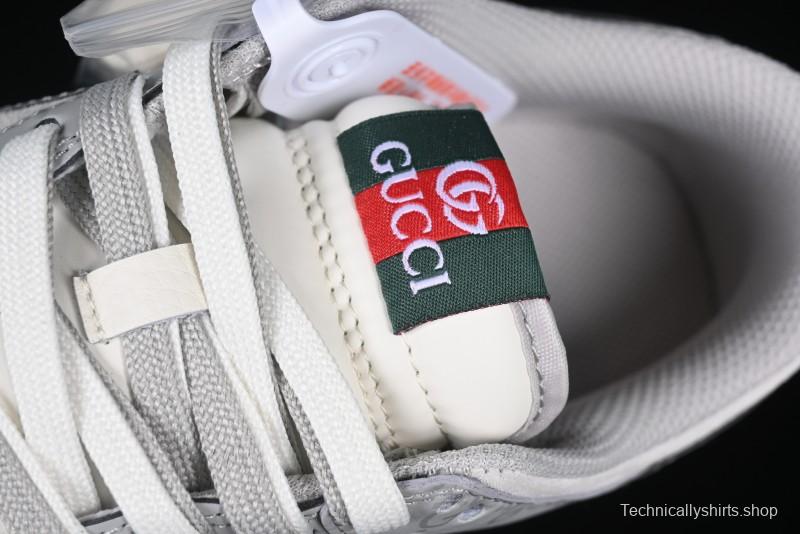 Nike SB Dunk Low Gucci Collaboration Dark Pattern Grey Swoosh Anniversary Custom Low-Top Casual Skate Shoes - DM6868-013