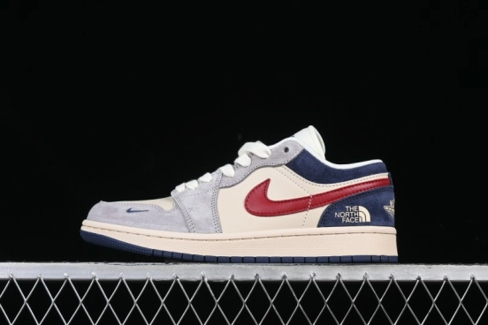 Nike Air Jordan 1 Low AJ1 The North Face Collaboration Grey Blue Red Hook Retro Basketball Shoes - DM9188-012