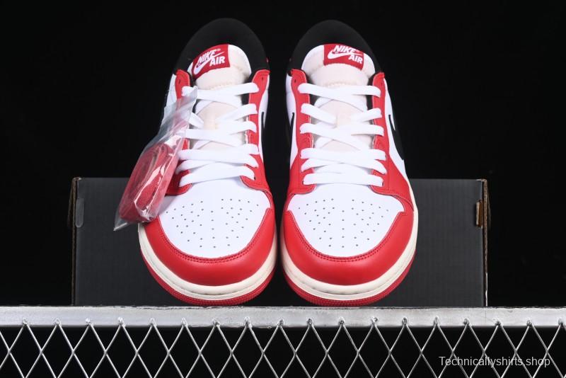 Nike Air Jordan 1 Low AJ1 White Red Black Hook Casual Sneakers - HQ6998-600
