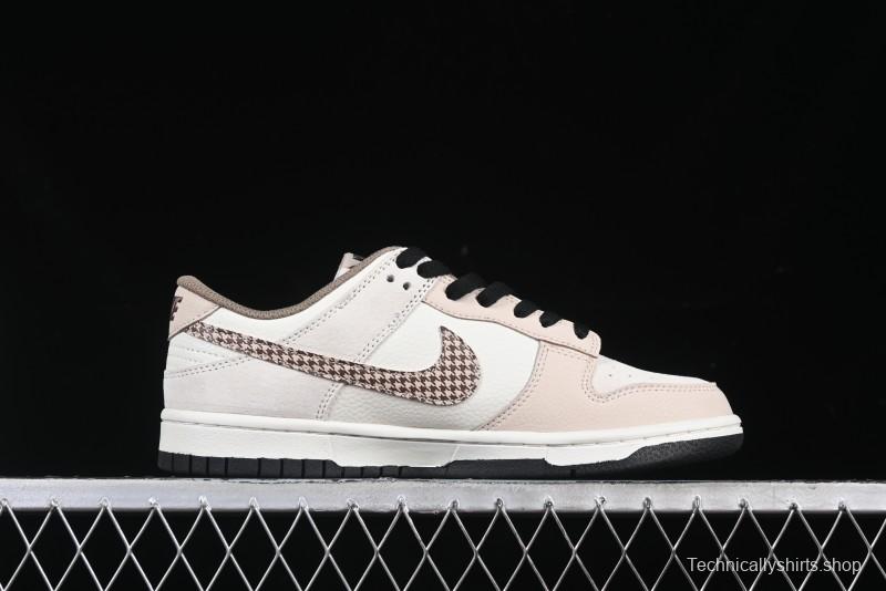 Nike SB Dunk Low Dior Collaboration Cream Coffee Floral Swoosh Anniversary Custom Low-Top Casual Sneakers - DJ2024-097