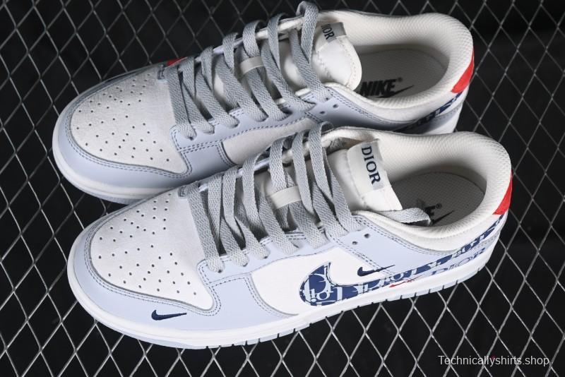 Nike SB Dunk Low Dior Collaboration Dark Blue Swoosh Anniversary High-End Custom Low-Top Casual Sneakers - DJ2024-126