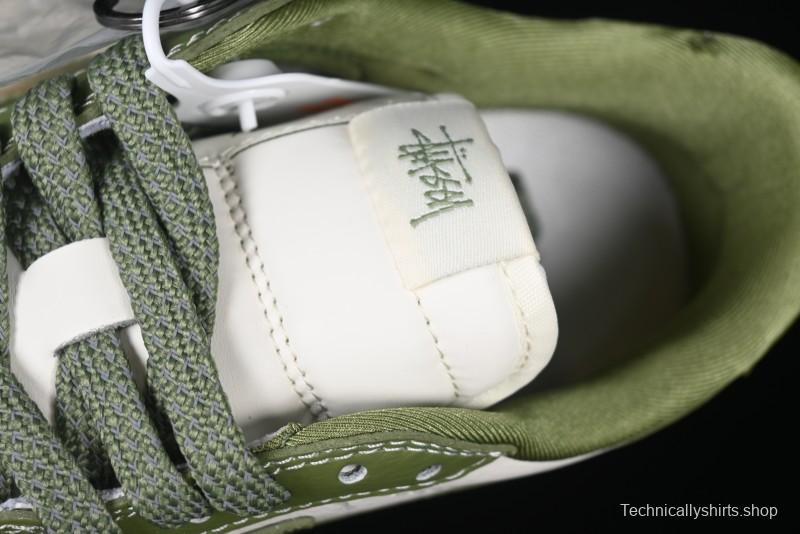 Nike Travis Scott x Fragment Design x Air Jordan 1 Low OG SP AJ1 Stussy Collaboration Bamboo Green Low-Top Casual Sneakers - BB1199-201
