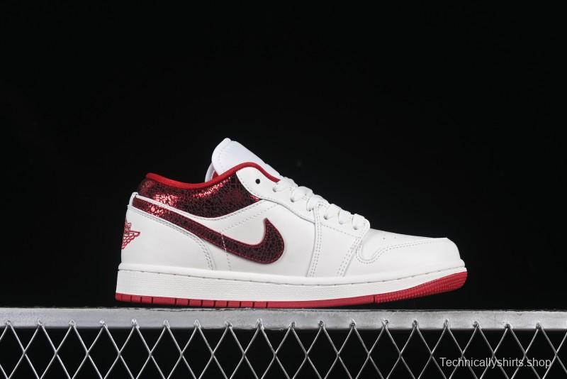 Nike Air Jordan 1 Low AJ1 White Red Casual Sneakers - HJ9338-106
