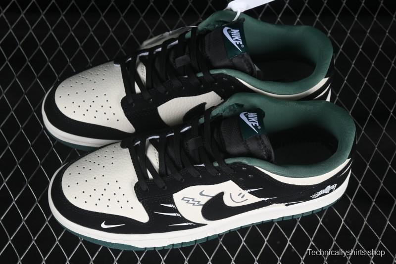 Nike SB Dunk Low Stussy Series Graffiti Black Swoosh Anniversary Custom Low-Top Casual Skate Shoes - KK1333-035