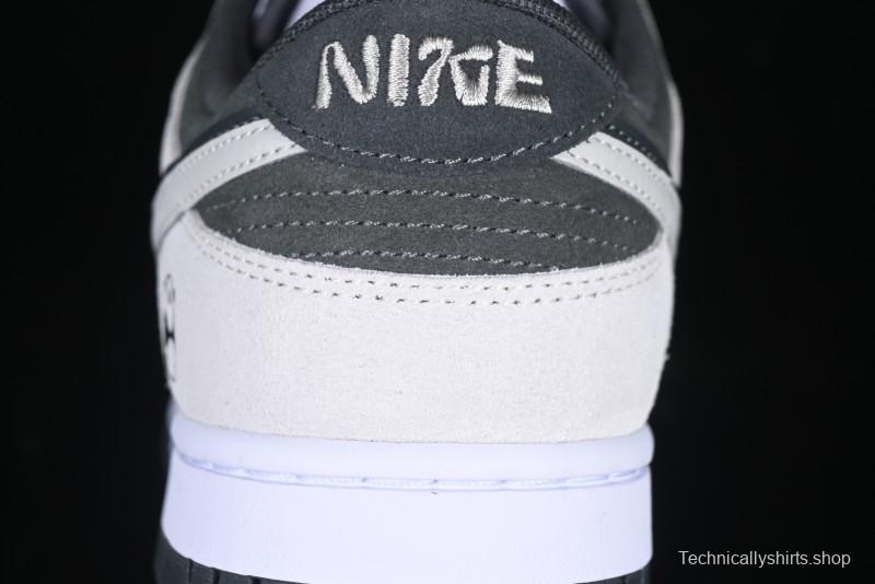 Nike Dunk Low 85 Double Swoosh Series White Grey Panda SB Low Top Casual Skate Shoes - HV1800-101
