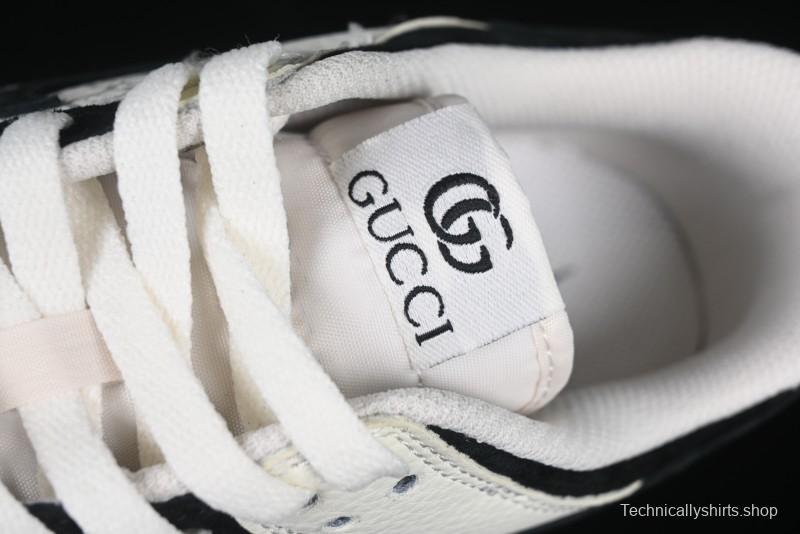 Nike SB Dunk Low Gucci Collaboration Black White Lettering Anniversary High-End Custom Low-Top Casual Skate Shoes - DJ2024-098