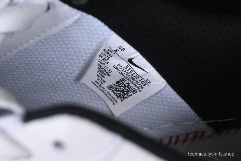 Nike Air Force 1 '07 Low White Black Swoosh Casual Sneakers - 315122-103