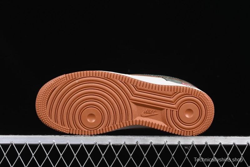 Nike Air Force 1 '07 Low Supreme Year of the Snake Limited Edition Green Brown Double Swoosh Casual Sneakers - DM6688-025