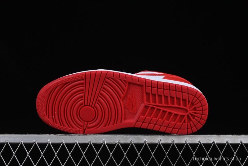 Nike Air Jordan 1 Low AJ1 White Red Casual Sneakers - 553558-166