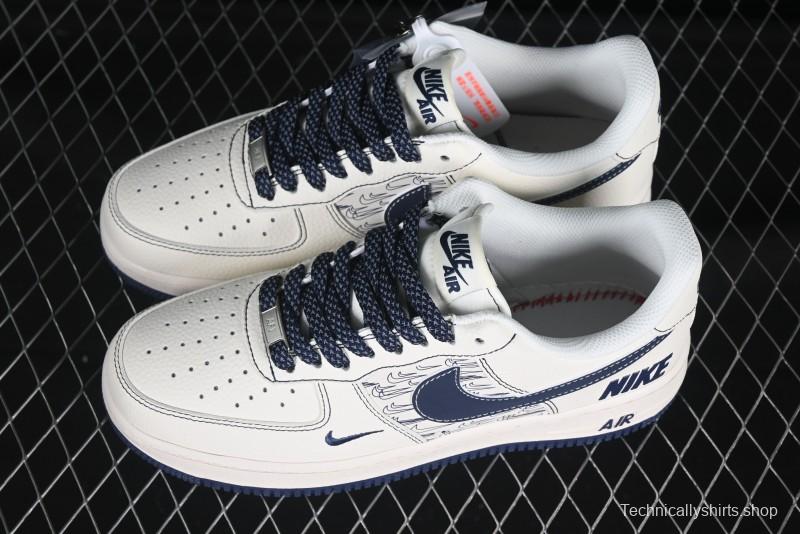 Nike Air Force 1 'Wave Swoosh' Edition – White & Navy**
