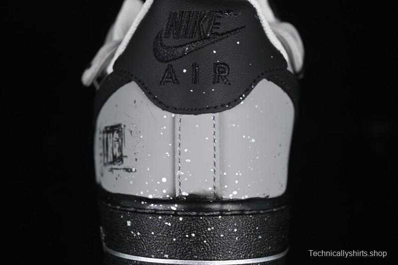 Nike Air Force 1'07 Low Star Graffiti Hand-Painted Casual Sneakers with Full-Length Air Cushion - XV7981-476
