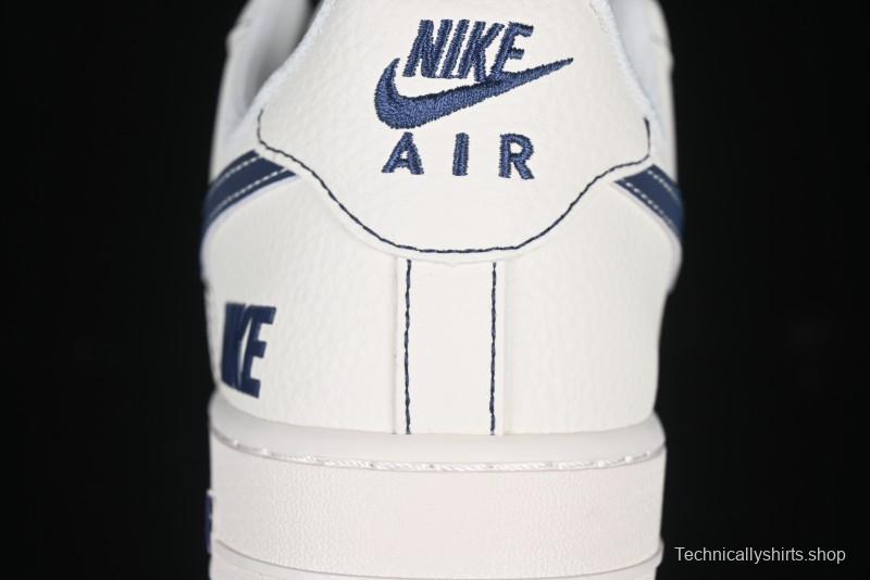 Nike Air Force 1 'Wave Swoosh' Edition – White & Navy**