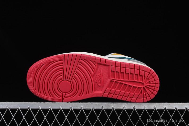 Nike Air Jordan 1 Low AJ1 Mismatched Swoosh Casual Sneakers - HV4511-133