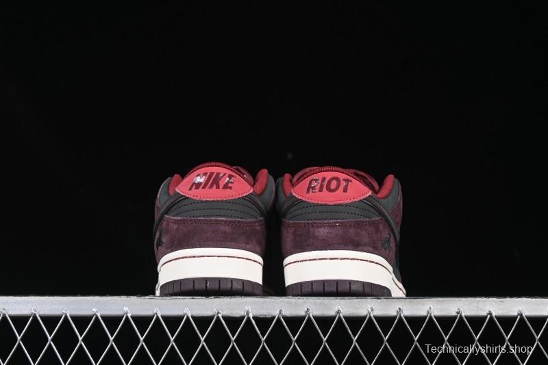 Nike SB Dunk Low "Dark Burgundy & Black" - Premium Suede Skate Shoes
