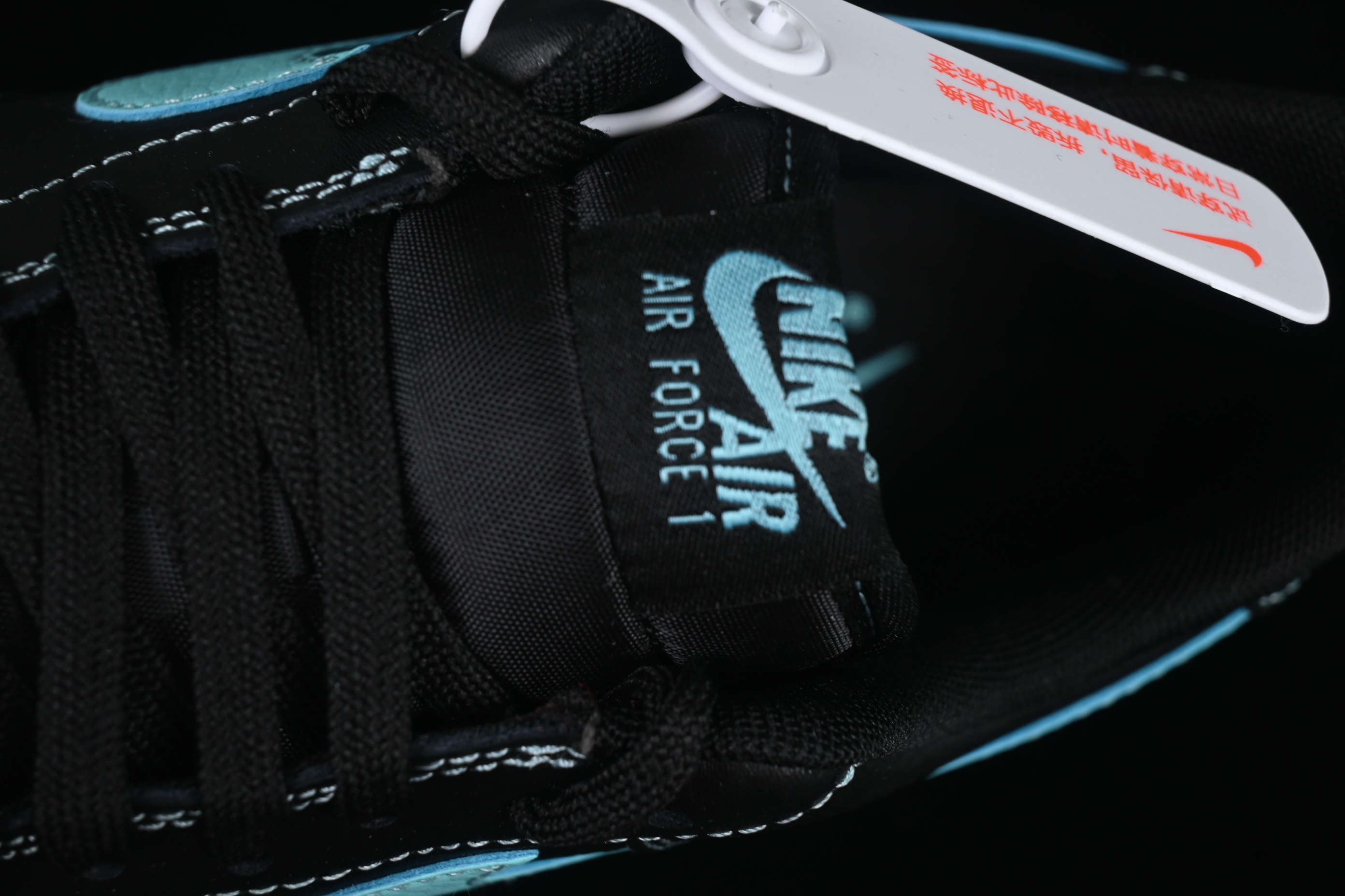 Nike Air Force 1 Low "Tiffany Blue" – Black & Aqua Classic