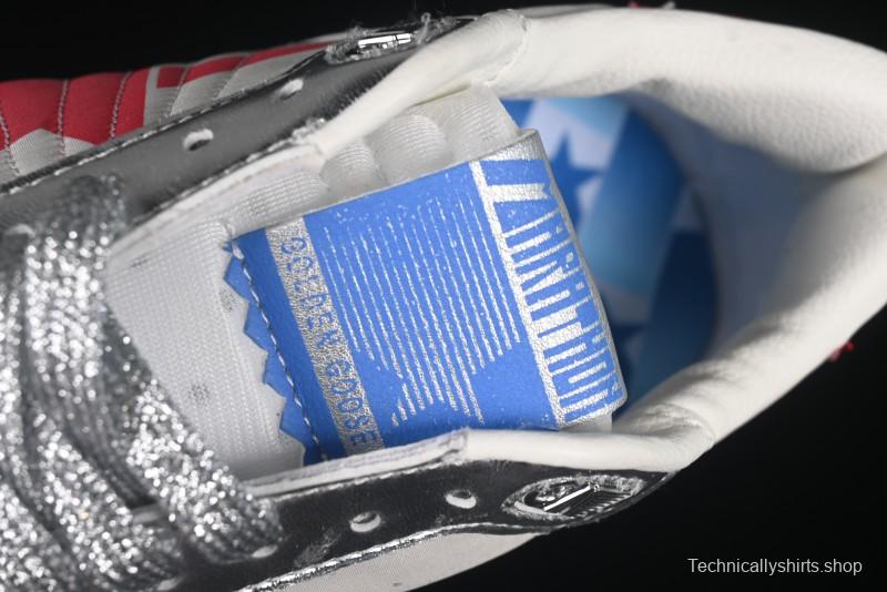 Golden Goose Marathon White Red Silver Comfortable Low-Top Lifestyle Sneakers - H8D4