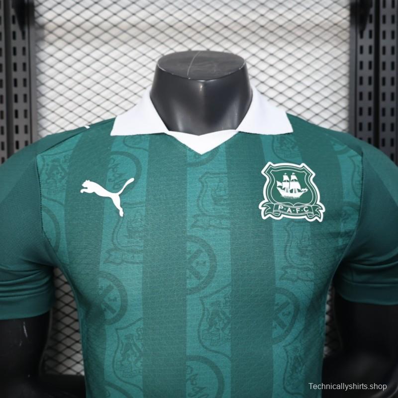 Player Version 25/26 Plymouth Home Jersey Argyle Green with Puma Logo Design