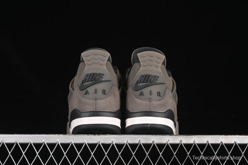 Nike Air Jordan 4 Retro Sneakers in Cave Stone Brown Suede with Black Mesh - FV5029-200