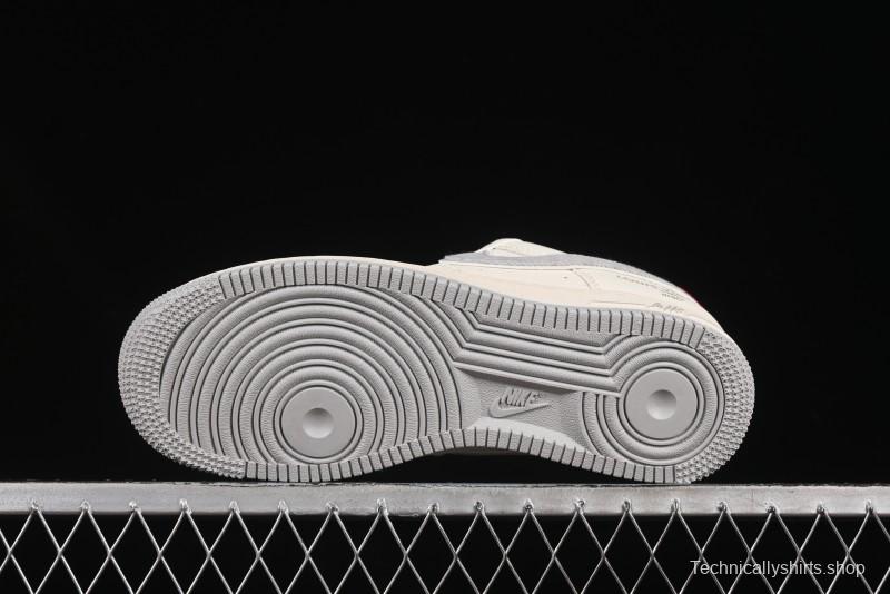 Nike Air Force 1 '07 Low LV Collaboration Grey Denim Swoosh Casual Sneakers - XX3168-135