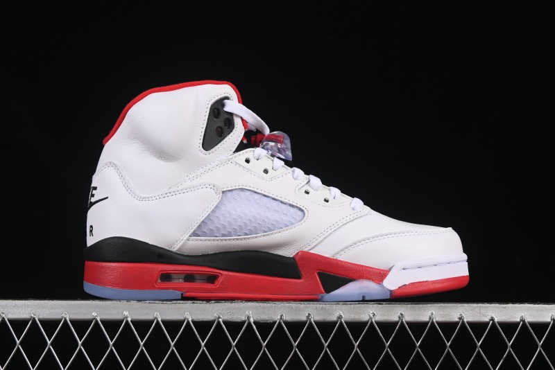 Nike Air Jordan 5 Retro Basketball Shoes Fire Red Black Tongue - HQ7978-101