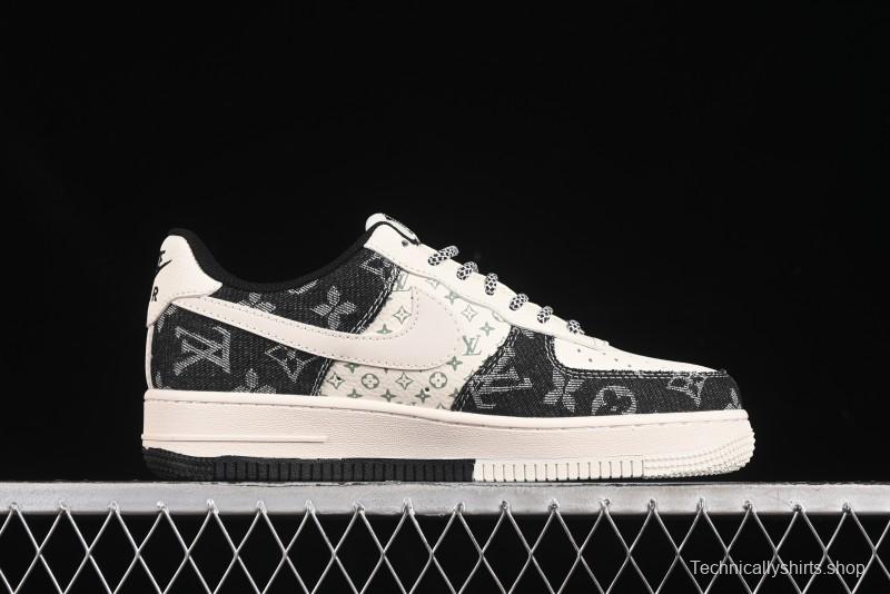 Nike Air Force 1 '07 Low LV Collaboration Double Print Denim Casual Sneakers - YX5066-317